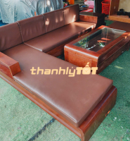 Sofa Gỗ Sồi Thanh Lý Giá Tốt – Mẫu Góc L Bọc Nệm Sang Trọng